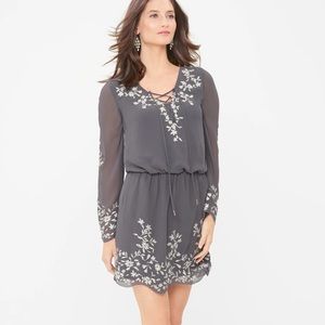 White House Black Market Boho Embroidered Dress